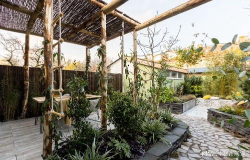 庭院設計 花園里用花磚也太好看了,文藝又小資搭配綠竹堪稱完美